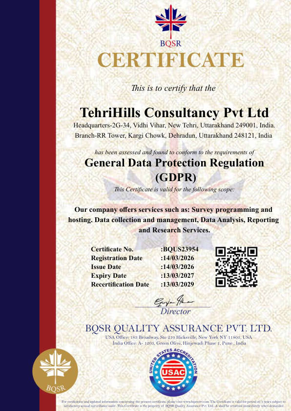 GDPR certificate — India
