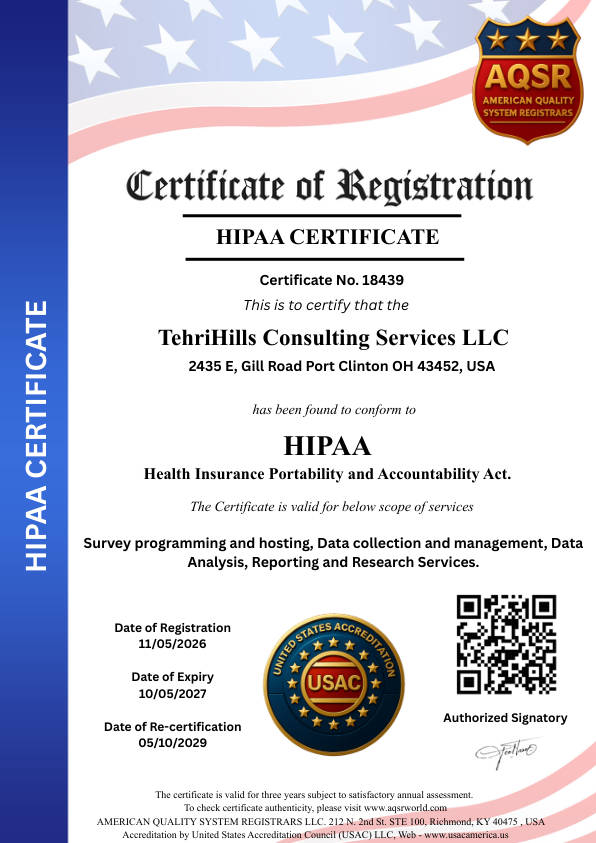 HIPAA certificate — USA