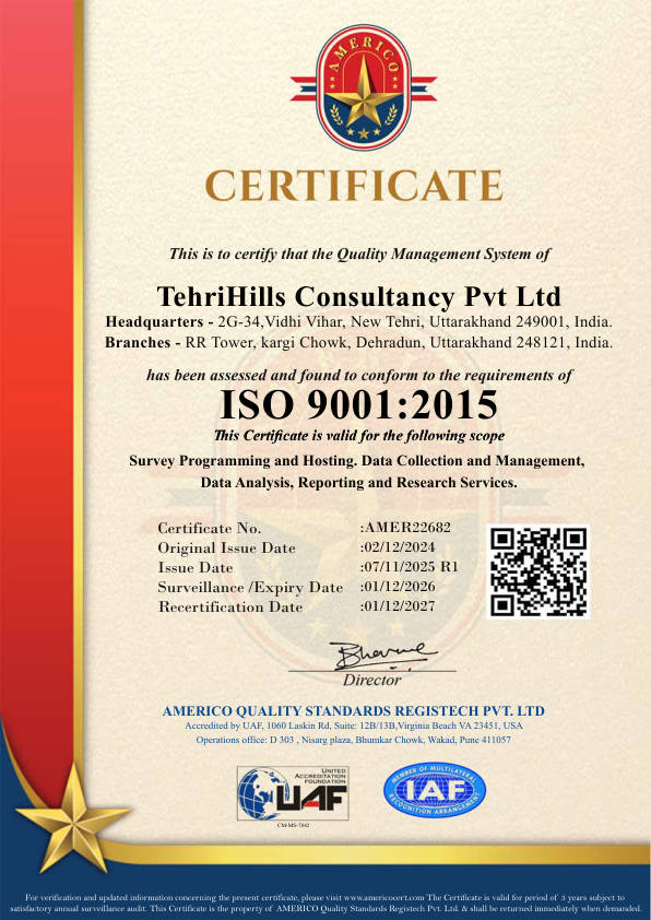 ISO 9001 certificate — India